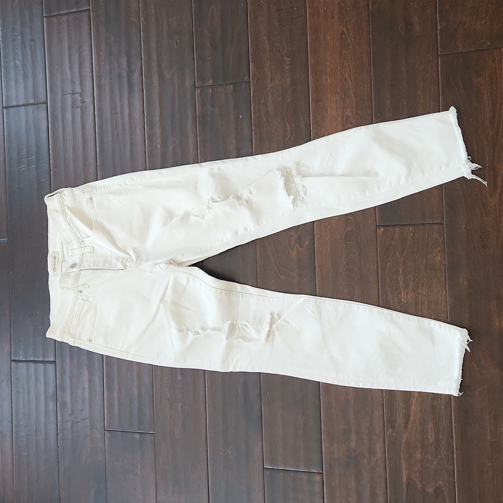 Madewell 9 in high rise crop white jeans 2